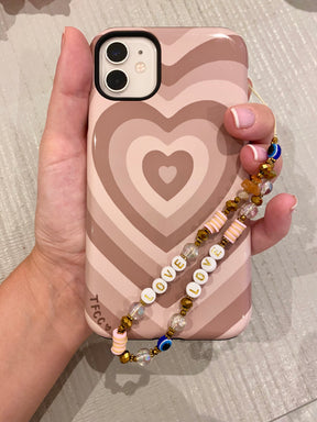 Gold Love Phone Charm Strap - thefonecasecompany