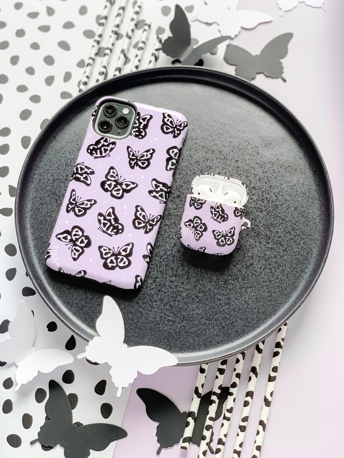 Cow Print Butterfly AirPods Case - thefonecasecompany