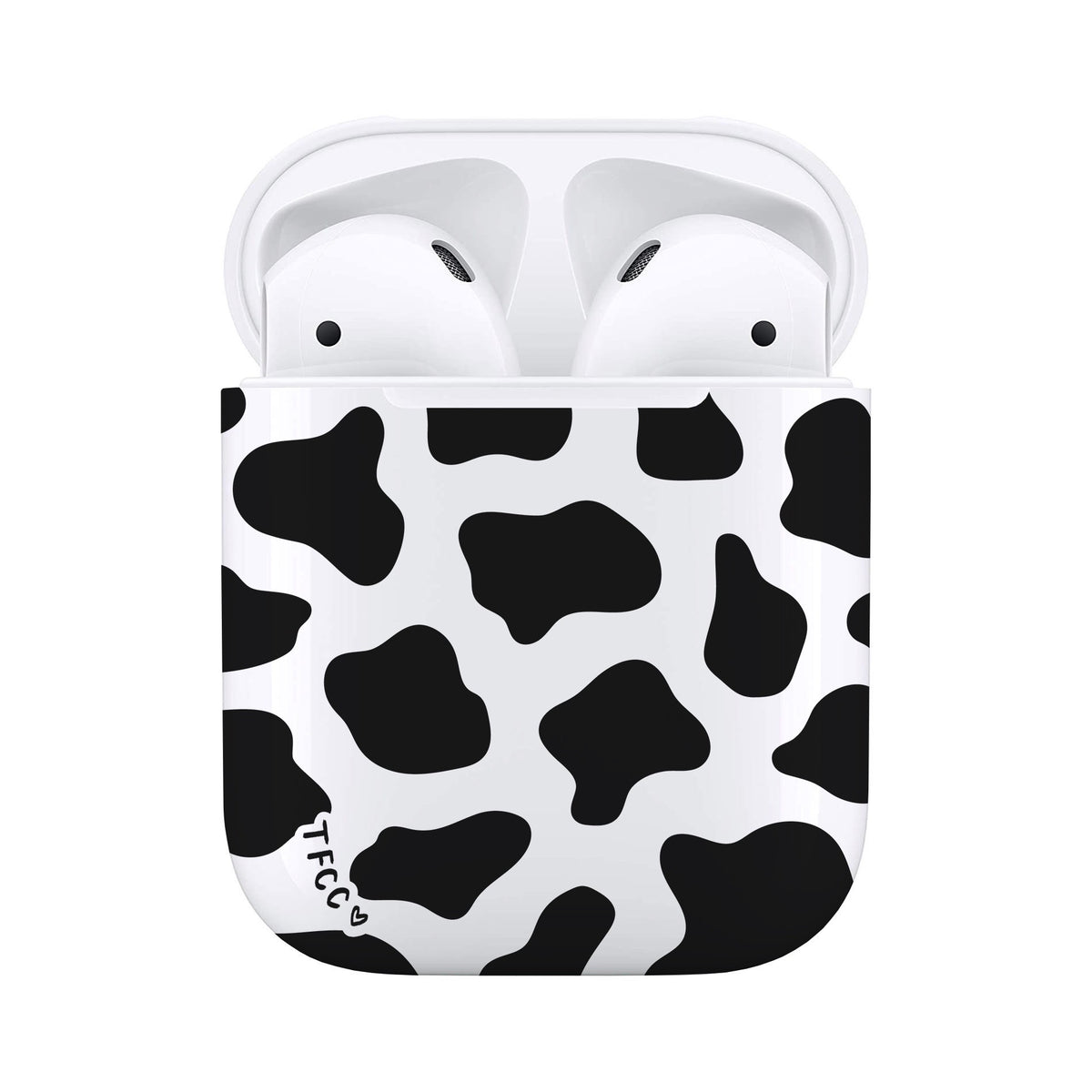 Cow Print Black AirPods Case - thefonecasecompany