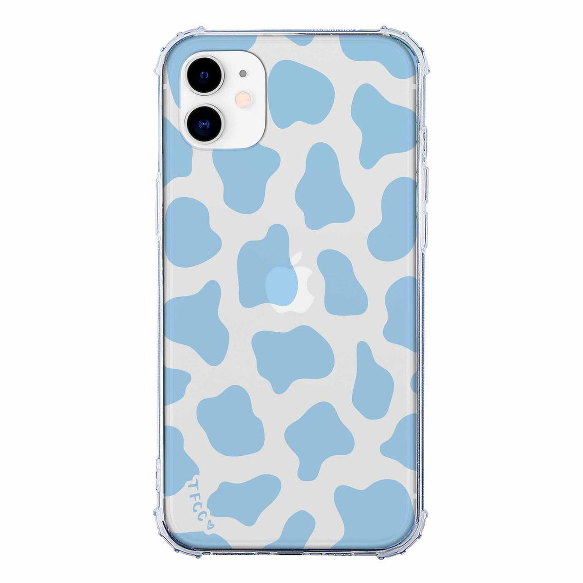 COW PRINT BLUE CLEAR CASE - thefonecasecompany