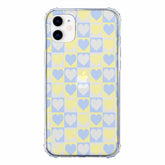 BLUE AND YELLOW HEART CHECK CLEAR CASE - thefonecasecompany