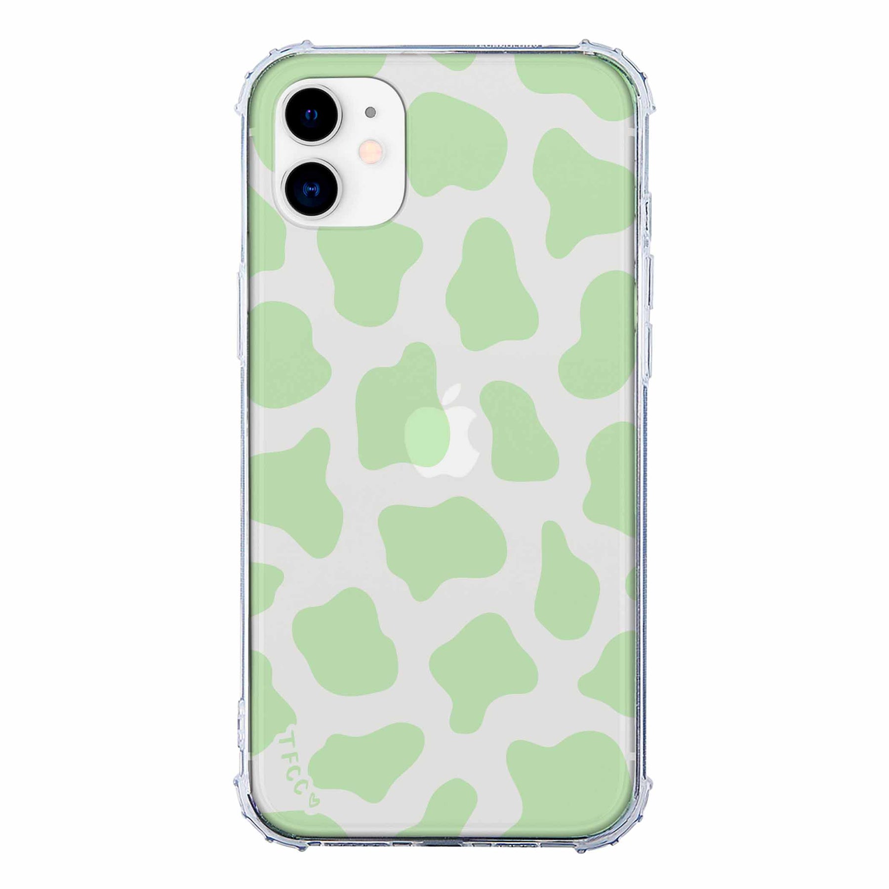 COW PRINT GREEN CLEAR CASE - thefonecasecompany