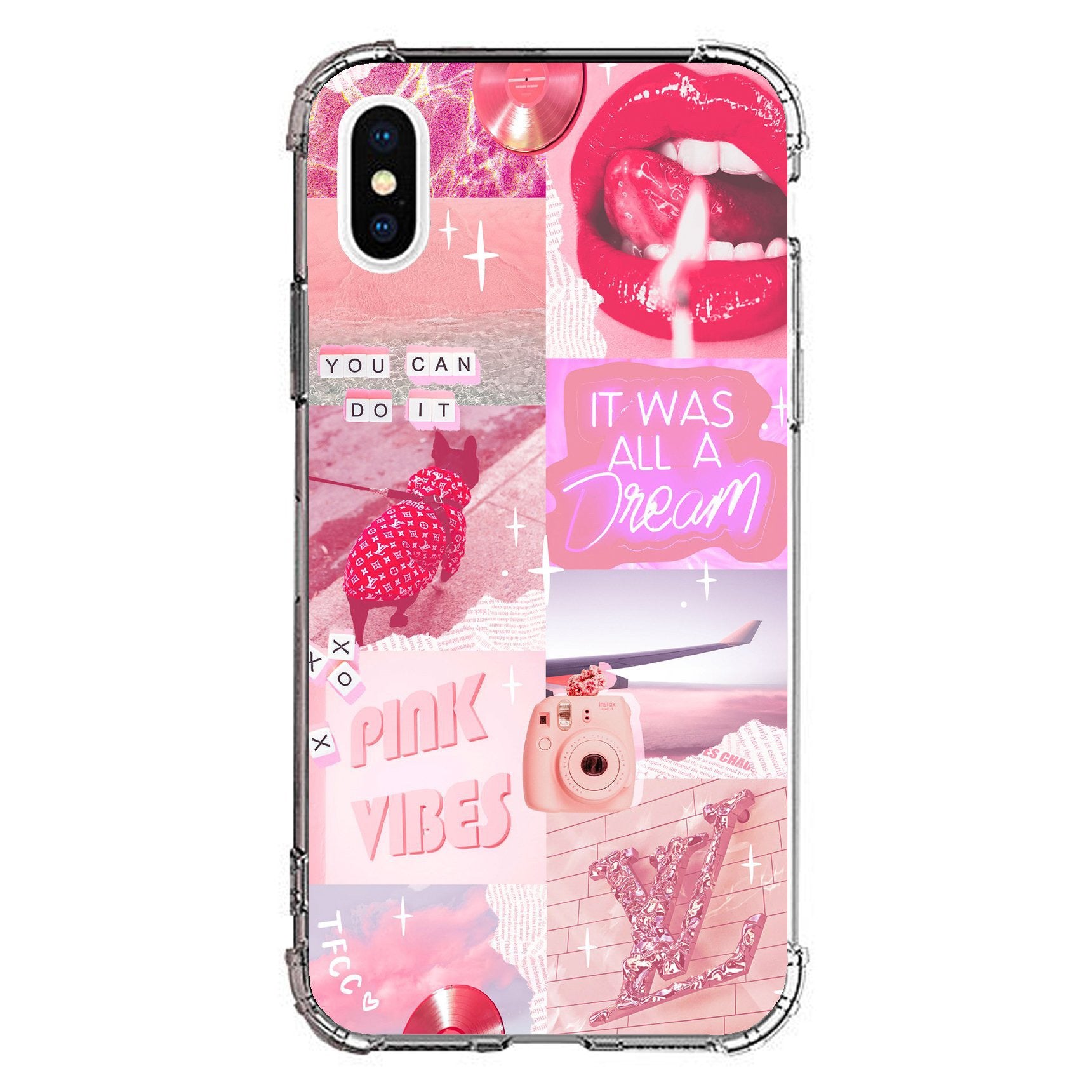 PINK COLLAGE CLEAR CASE - thefonecasecompany