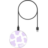 Cow Print Lilac Wireless Charger - thefonecasecompany