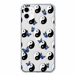 YING YANG BUTTERFLIES CLEAR CASE - thefonecasecompany